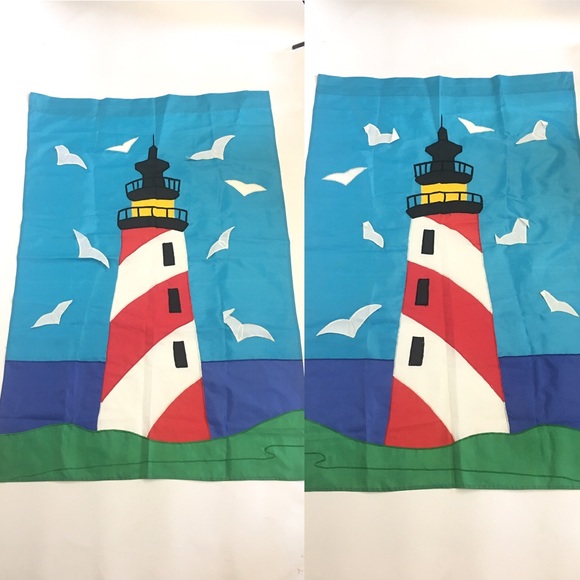 Lighthouse Outdoor‎ Large Flags w 3D Seagulls Beach - Picture 7 of 8